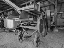 Ein Dreschkasten im Agroneum Alt Schwerin. (April 2009)