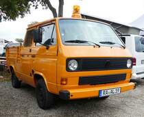 =VW T3 steht auf der Austellungsfläche bei der Veterama, 10-2017