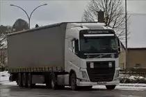 . Volvo Sattelzug gesehen am 12.02.2018 im Norden von Luxemburg.