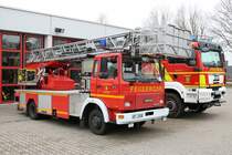 Feuerwehr Langen (Hessen) IVECO DLK 18/12 (Florian Langen 1/31) am 17.02.18 bei einen Fototermin fotografiert