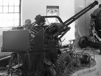 Ein Anhänger mit einer M61A1 Vulcan Flugabwehrkanone der Belgischen Luftwaffe. (Historical Centre Beauvechain, Juni 2004)