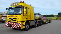 MB Actros MP3 4165 der Spezialtransportfirma Welti-Furrer am 10.06.2016 parkiert in Windisch AG (Schweiz).
