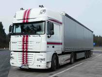 =DAF XF-Sattelzug rastet im März 2018 an der A7