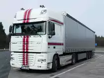 =DAF XF-Sattelzug rastet im März 2018 an der A7