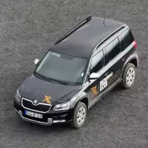 Der Skoda Yeti auf der Bergehalde Ensdorf, vom Saarpolygon aus aufgenommen, 28.9.17