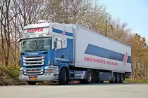 Scania R500 V8 Topline von Kempen mit Kühlsattel in Breuna an der A44. 24.04.2013