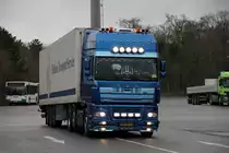 DAF XF95 SSC mit Kühlauflieger in Breuna A44. 04.02.2010
