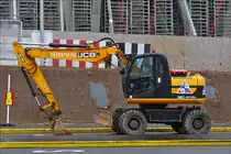 JCB JS 145w, Radlader wartet an einer Baustelle auf seinen n�chsten Einsatz. M�rz 2018