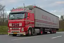 Volvo FH400 von Boonstra aus den Niederlanden mit Planenauflieger. Breuna A44 12.04.2012