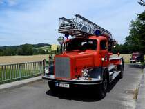 MB-L4500, Leistung rd.112PS, Baujahr1943 mit schwerer Drehleiter(SDL 22/43) anlässlich der Wadholz-Classic2017; 170723