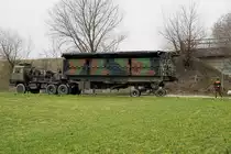 Militärfahrzeuge CH von Walter Ruetsch
Steyr 1491 310/S 37 6 x 6 Sattelschlepper 95 mit Brückenmodul im Dienste des Pontonier Bataillons 26 am 15. März 2018 bei Arch.
Foto: Walter Ruetsch