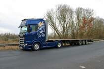 Neue Scania Sattelzugmaschine am 20.03.18 in Rodenbach (Main Kinzig Kreis)