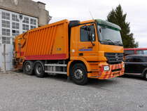 Mercedes Actros Müllwagen abgestellt in Heiden am 09.03.2018