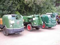 Parade der Waltershausener Kleintransporter Au�en je 1 M21 und zwischendrin noch der Vorg�nger die Dieselameise.