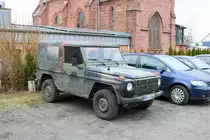 Mercedes Benz G-Klasse (ex Bundeswehr) am 24.03.18 in Neustadt (Hessen)