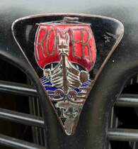 =Rover Sports Saloon Kühleremblem, gesehen bei der Veterama, 10-2017