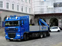 DAF XF 105,460 am/im Hauptplatz der OÖ-Landeshauptstadt LINZ/Donau; 180406