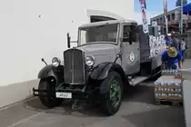 Berna Lastwagen Jahrgang 1935 von Feldschlösschen am Tag der offenen Tür. Die Aufnahme stammt vom 28.04.2018.