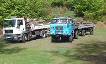 MAN TGM 18,290 Kipper und W50LA Kipper beim Abtransport von Holz bei Stiege im Harz Bild habe ich am 28.04.2018 gemacht.