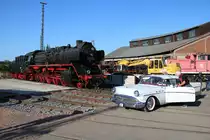 50 3552 trifft auf Buick Oldtimer am 05.05.18 beim Lokschuppenfest in Hanau