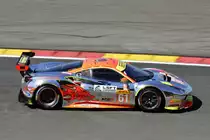 LM GTE Nr.61 AM, Clearwater Racing, Ferrari 488 GTE, Fahrer: Weng Sun Mok, Keita Sawa & Matthew Griffin. Mitzieher bei der Langstrecken-WM (FIA WEC) – Sechs Stunden von Spa-Francorchamps 5.Mai 2018,