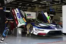 In der Box (Pitwalk) LM GTE Nr.66 Pro, Chip Ganassi Racing, Ford GT, Stefan Mücke, Olivier Pla & Billy Johnson. Langstrecken-WM (FIA WEC) – Sechs Stunden von Spa-Francorchamps 5.Mai 2018