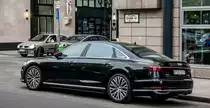 2018-er Audi A8L, Rückansicht. Foto: 29.04.2018