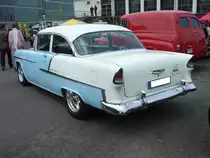 Heckansicht eines Chevrolet Series 2400C Bel Air Sedan des Modelljahres 1955. Primers run Krefeld am 10.05.2018.