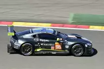 Mitzieher #98 AM, Aston Martin Racing mit Aston Martin Vantage GTE der Fahrer:  Paul Dalla Lana, Pedro Lamy & Mathias Lauda. Langstrecken-WM (FIA WEC) – Sechs Stunden von Spa-Francorchamps 5.Mai 2018