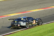 Nachschuß der #98 AM, Aston Martin Racing mit Aston Martin Vantage GTE der Fahrer:  Paul Dalla Lana, Pedro Lamy & Mathias Lauda. Langstrecken-WM (FIA WEC) – Sechs Stunden von Spa-Francorchamps 5.Mai 2018