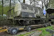 Ein Straßenroller Bauart Culemeyer Typ R 40 H aus dem Jahr 1943 Mitte April 2018 im Eisenbahnmuseum Bochum.