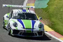 Frontal Aufnahme der #56 David HALLYDAY (FRA) Team: RMS, Porsche GT3 Cup 991,Rahmenprogramm der FIA WEC 6h Spa Francorchamp. Gemeinsames Rennen der Porsche GT3 Cup Challenge Benelux, und des Porsche Carrera Cup France am 5. Mai 2018