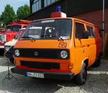 =VW T3 als ehemaliges Katastrophenschutzfahrzeug, ausgestellt beim  Roten Sommer  2018 in Fulda. Die zweitägige Veranstaltung  Roter Sommer  erinnert an die Bedeutung der vielen Hilfsorganisationen. Mai 2018