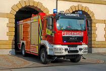 MAN TGS Tanklöschfahrzeug 4000 der Berufsfeuerwehr Chemnitz, Feuerwache 1 auf Ziegler bei einem Fototermin am 24.03. 2018