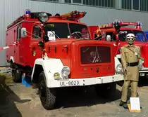 =Magirus Deutz Mercur als Einsatzfahrzeug für den Zivilen Bevölkerungsschutz, ausgestellt beim  Roten Sommer  2018 in Fulda. Die zweitägige Veranstaltung  Roter Sommer  erinnert an die Bedeutung der vielen Hilfsorganisationen. Mai 2018