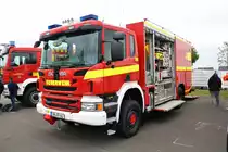 Feuerwehr Amberg Scania P310 RW mit Walser Aufbau am 18.05.18 auf der RettMobil in Fulda