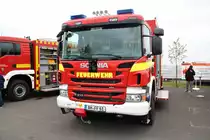 Feuerwehr Amberg Scania P310 RW mit Walser Aufbau am 18.05.18 auf der RettMobil in Fulda