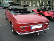 Heckansicht eines BMW 1600 Cabriolet. Kleinwagentreffen Krefeld am 31.05.2018.
