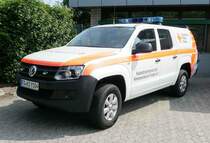 =VW Amarok als Katastrophenschutzfahrzeug des DRK-Kreisverbandes Fulda, ausgestellt beim  Roten Sommer  2018 in Fulda. Die zweitägige Veranstaltung  Roter Sommer  erinnert an die Bedeutung der vielen Hilfsorganisationen. Mai 2018