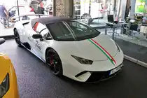 Lamborghini Huracan Supersportwagen am 27.05.18 in Frankfurt Fechenheim in der Klassikstadt bei der Automobilschau 