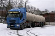 Iveco Stralis 450PS Euro5 von FET aus Soltau liefert neue Salzsole. (09.02.2009)
