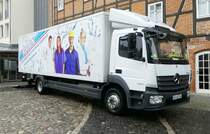 =MB Atego 1283 der Wäscherei  boas  steht im Mai 2018 in Quedlinburg zur Entladung