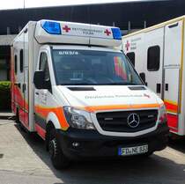 =MB Sprinter als Rettungsdienstfahrzeug des DRK Fulda, ausgestellt beim  Roten Sommer  2018 in Fulda.