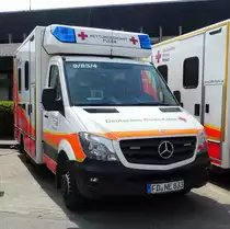 =MB Sprinter als Rettungsdienstfahrzeug des DRK Fulda, ausgestellt beim  Roten Sommer  2018 in Fulda.