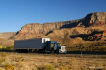 Pete 379 auf der I 15 nrdlich von Littlefield, AZ. November 2006