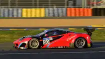 Nr.:50 Ferrari 488 GT3, LMP3, Mitzieher beim Freien Training am 14.06.2018 zur  Road To Le Mans 2018  im Rahmenprogramm der 86. Ausgabe der 24 Stunden Le Mans. Fahrer: John Hartshorne & Oliver Hancock 