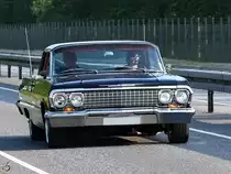 Ein Chevrolet Impala Coupé Anfang Juni 2018 auf einer Landstraße in der Nähe von Aalborg.