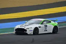 #57 GT4 von Whitebridge AMR Fahrer: Chris Murphy & Barry McMahon 14.6.2018 Freis Training des Aston Martin Racing Le Mans Festival (Supportrace der 86. 24h von Le Mans 2018)