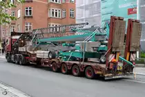 Ein Scania R500 Tieflader Anfang Juni 2018 in Aalborg.