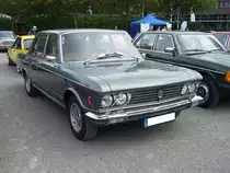 Fiat 130 Limousine. 1969 - 1976. Von dieser Oberklasselimousine produzierte Fiat ca. 15.000 Einheiten. Die Motorisierung besorgte ein V6-motor mit anfänglich 2.9l Hubraum und 140 PS. Ab 1971 kam ein auf 3.238 cm³ vergrößerter Motor mit 165 PS zum Einsatz. In Deutschland verkaufte sich dieses Modell kaum. Oldtimertreffen Nordsternpark Gelsenkirchen am 24.06.2018.